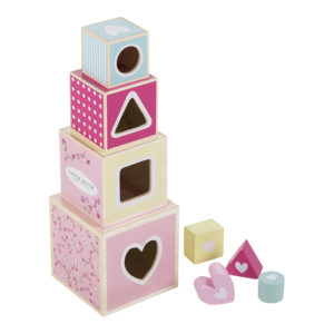 Stacking blocks pink blossom